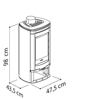 Dimensioni Stufa a Legna Greta