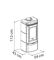 Dimensioni Stufa a Legna Melissa