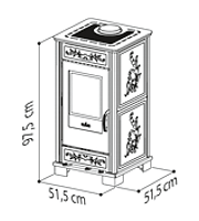 Dimensioni Stufa a Legna Nora
